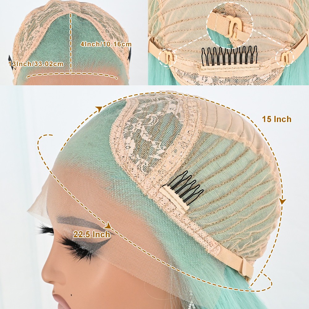 Glueless Heat Resistant Replacement Lace Front Wigs Pre Plucked Free Part Party