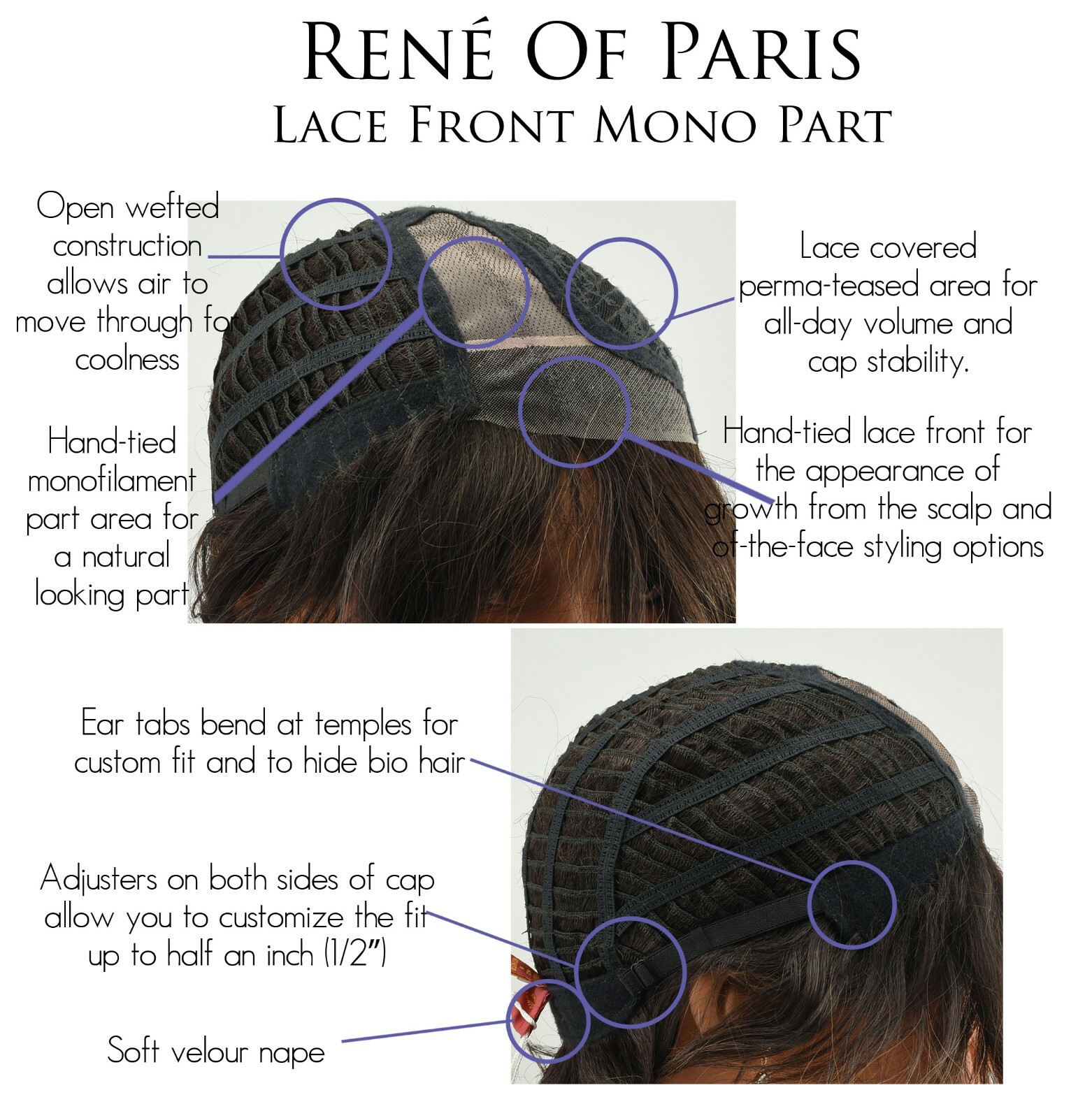 CHEYENNE Wig by RENE OF PARIS, *ALL COLORS!* Mono Part + Lace Front, NEW