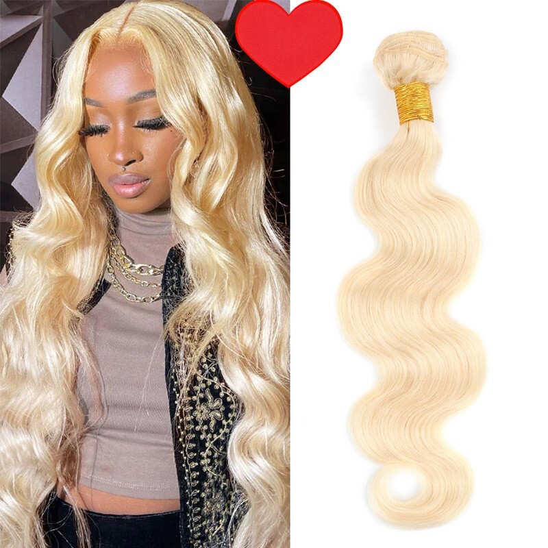 Body Wave Brazilian Human Hair Bundles 10-30 Inch 613 Blonde Color 1 Piece