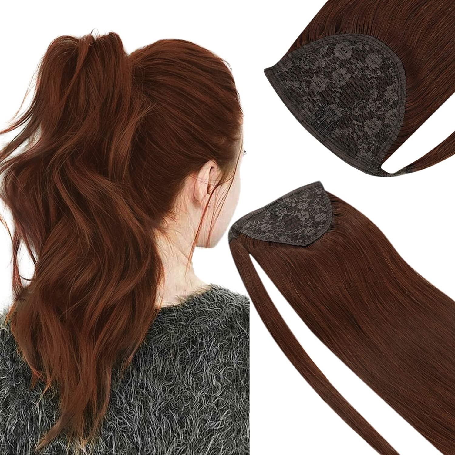 Ponytail Extension Claw Clip Long Thick Natural Remy Human Hair Multi Colors