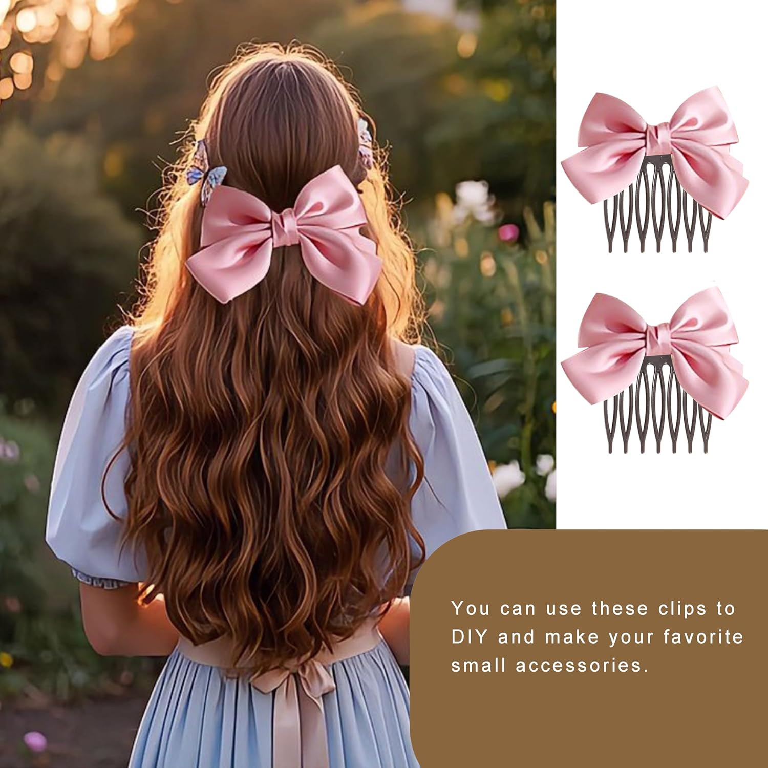 50 PCS Hair Clip Combs for Wigs – 7-Teeth Plastic Combs, Wig Cap Making Accessor