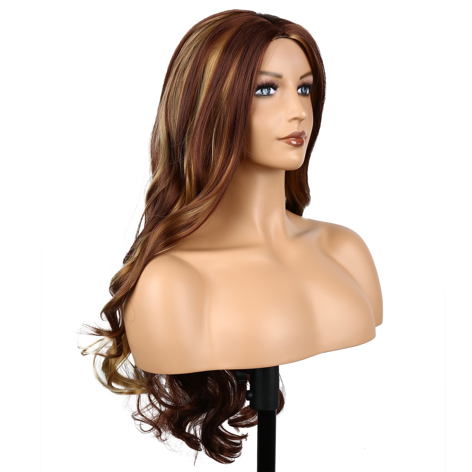 28″ Honey Blonde Layered Long Curly Wavy Synthetic Wig Women Ombre Cosplay Party