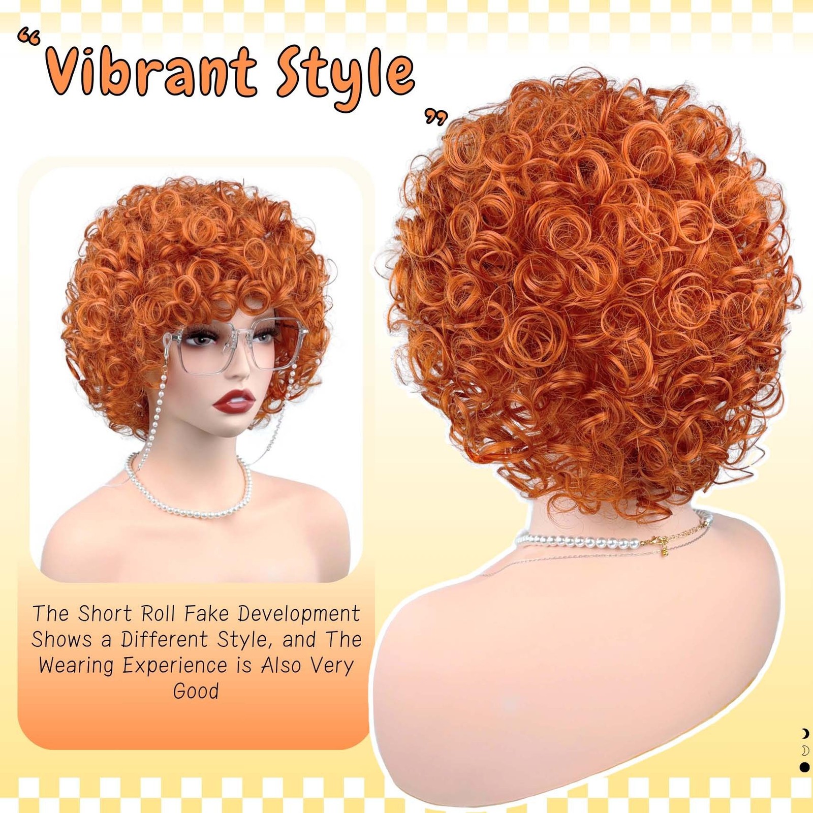 6in Women’s Short Curly Synthetic Wig Heat Resistant Cosplay Halloween Party