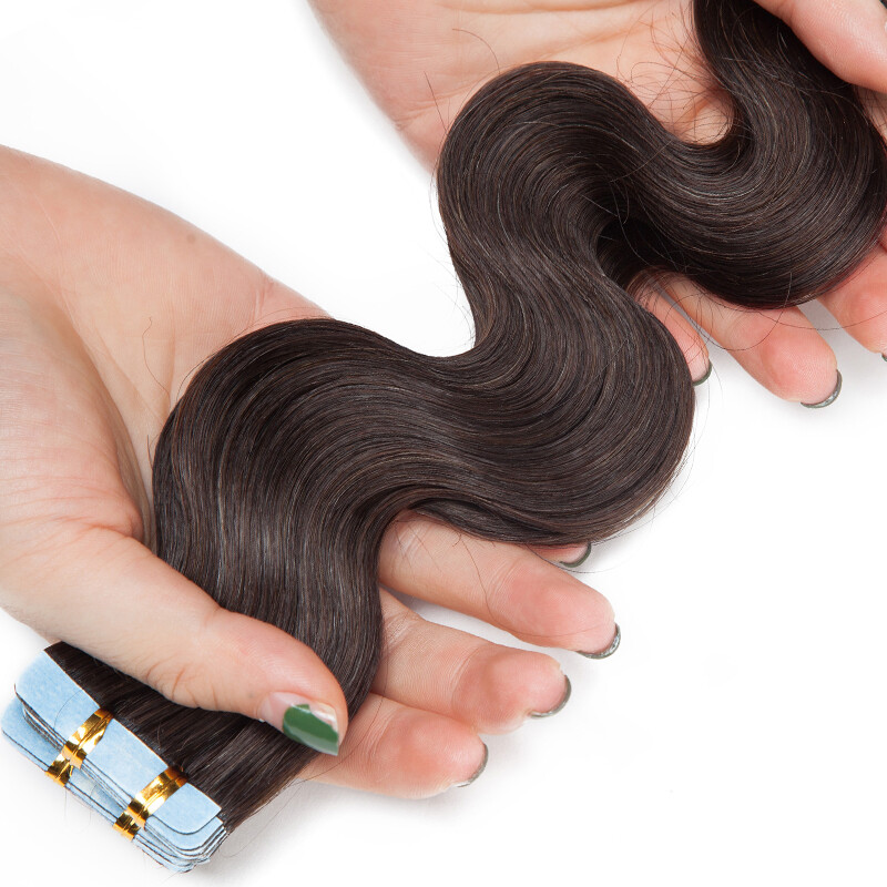 Body Wave Tape In Hair Extensions 100% Remy Human Hair Skin Weft 20/40/60pcs