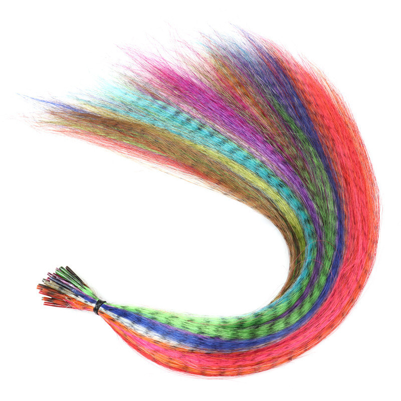 Wig Colorful Feather High-Temperature Fiber Feather Stripe Hair