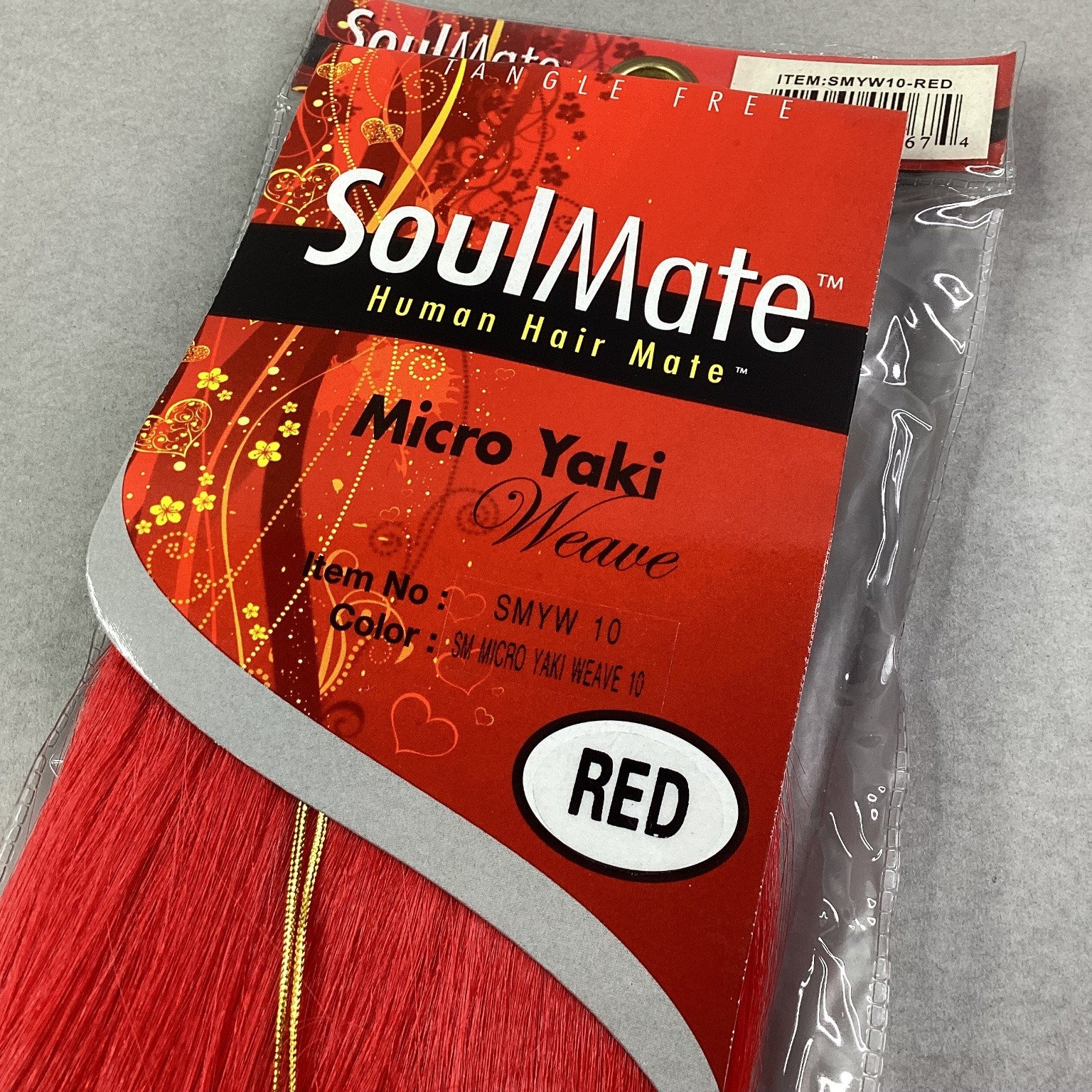 SoulMate Micro Yaki Weave Hair Extensions RED Heat Resistant Human Hair Blend