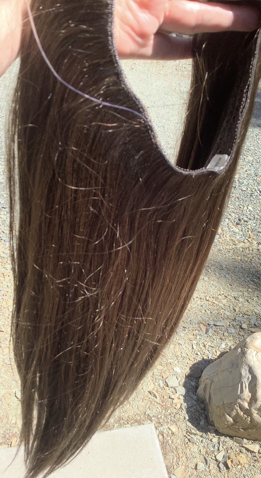 Hidden Crown Halo Hair Extension 18” Real Human Hair Medium Brown #3 Weft Piece