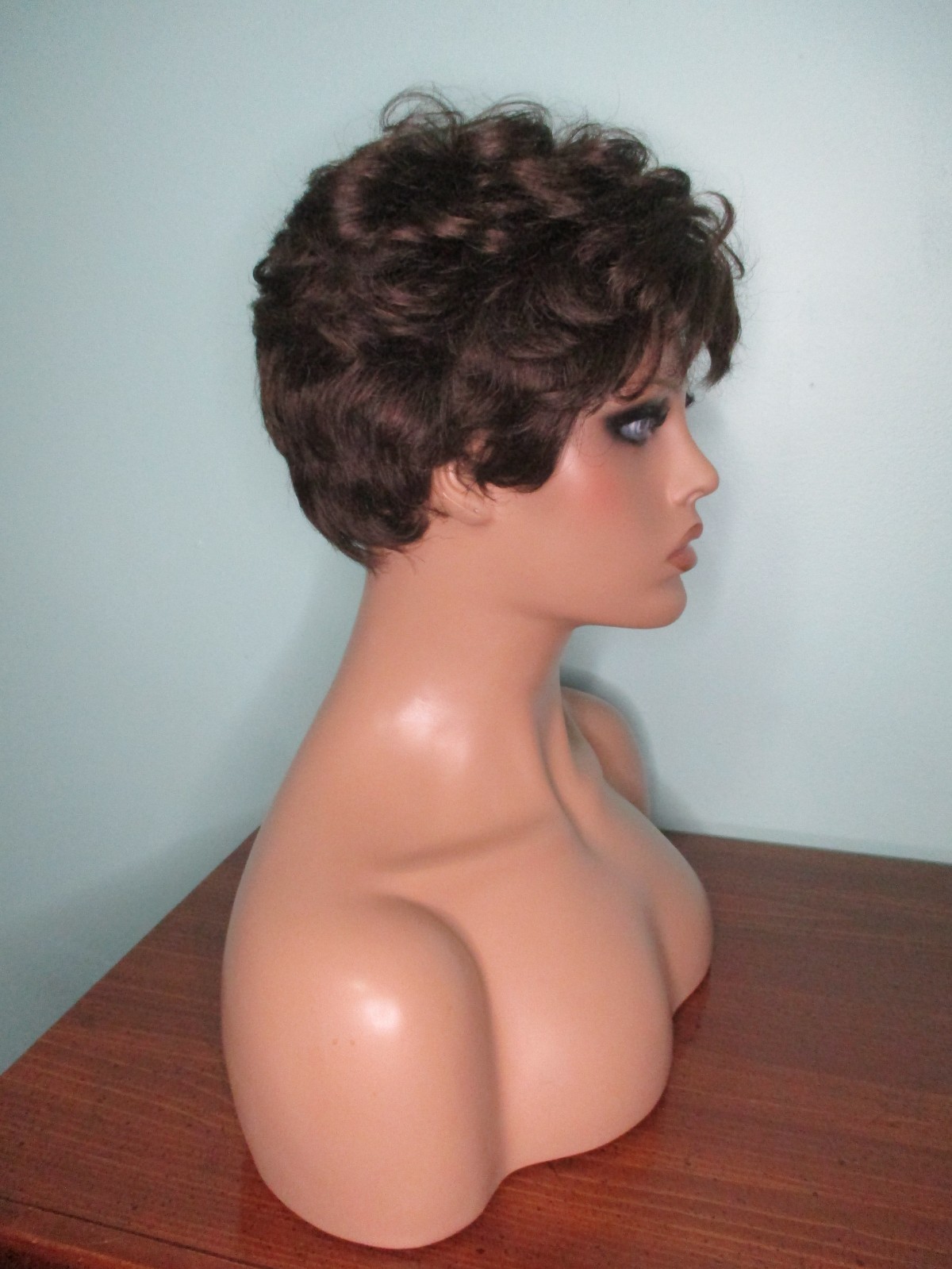 3″ dark brown VINTAGE short shag WIG by CITY ADDITIONS