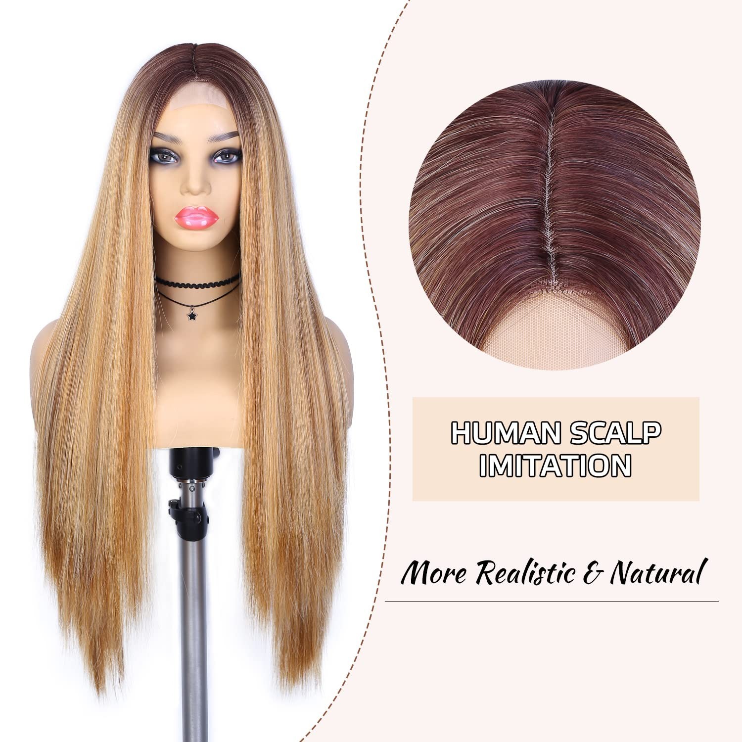 30-Inch Ombre Highlight Blonde Wigs for Black Women – Luxurious & Stylish