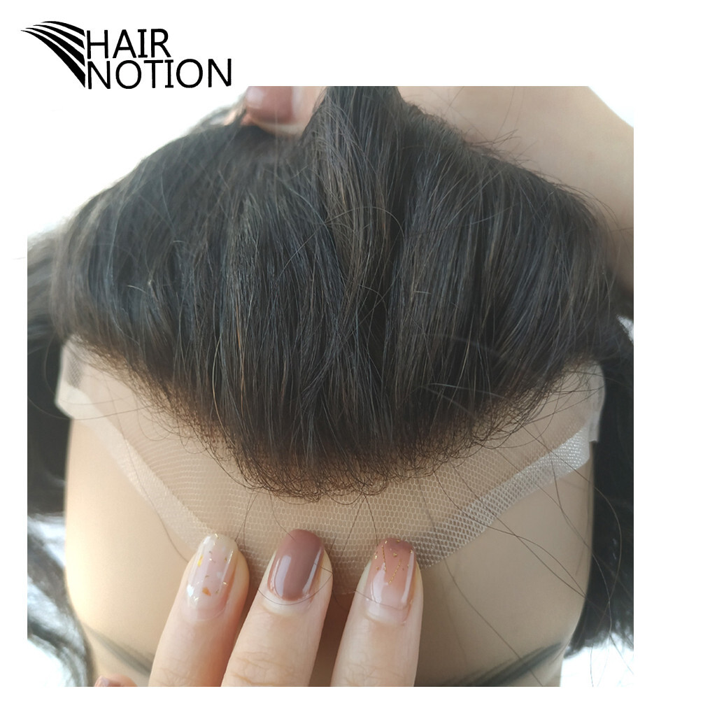 French Lace Hair System For Men Front Bleached Knots Invisible Hairline Toupee
