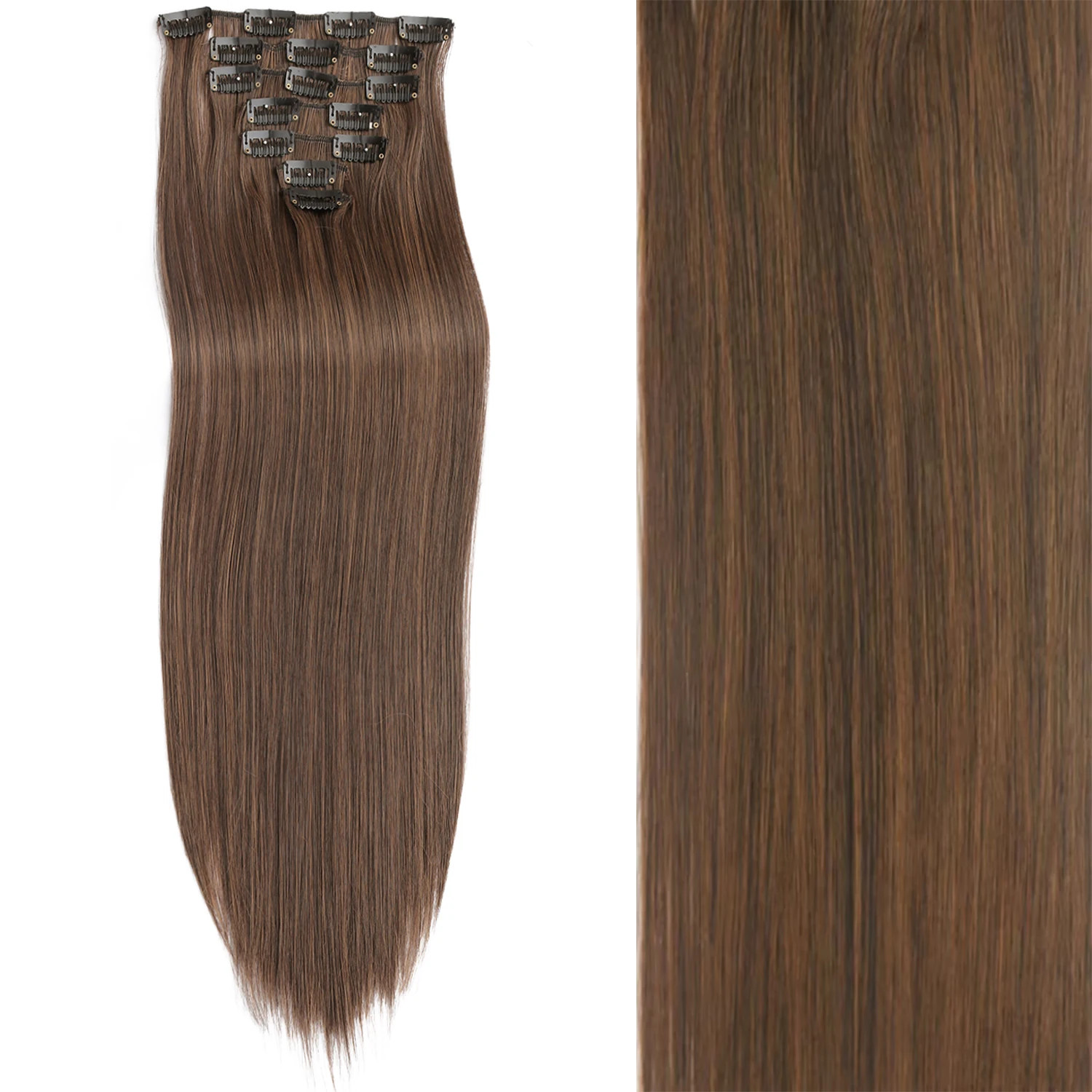Natural Ombre Black Long Straight Heat Resistant Fake Hair Extension For Women