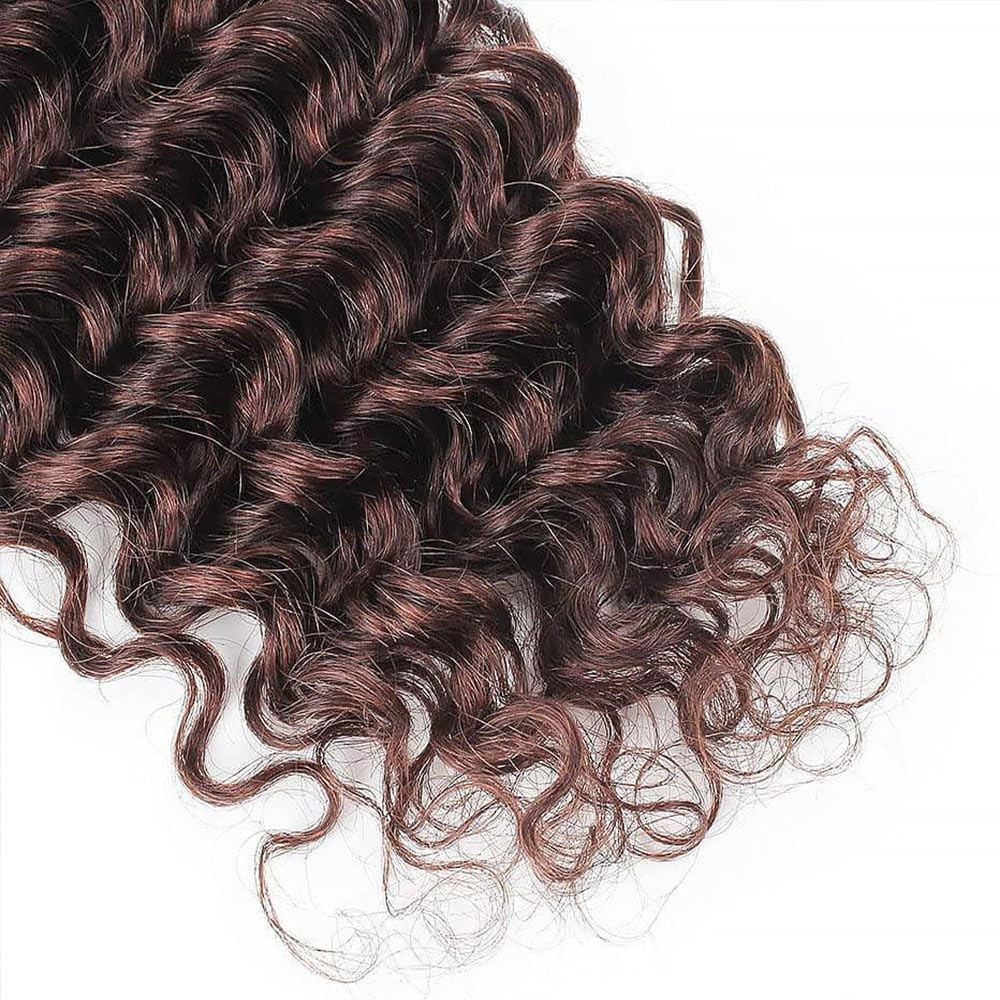 Color 4# Chocolate Brown Human Hair Bundles 22 24 26 inch Deep Wave Bundle Human