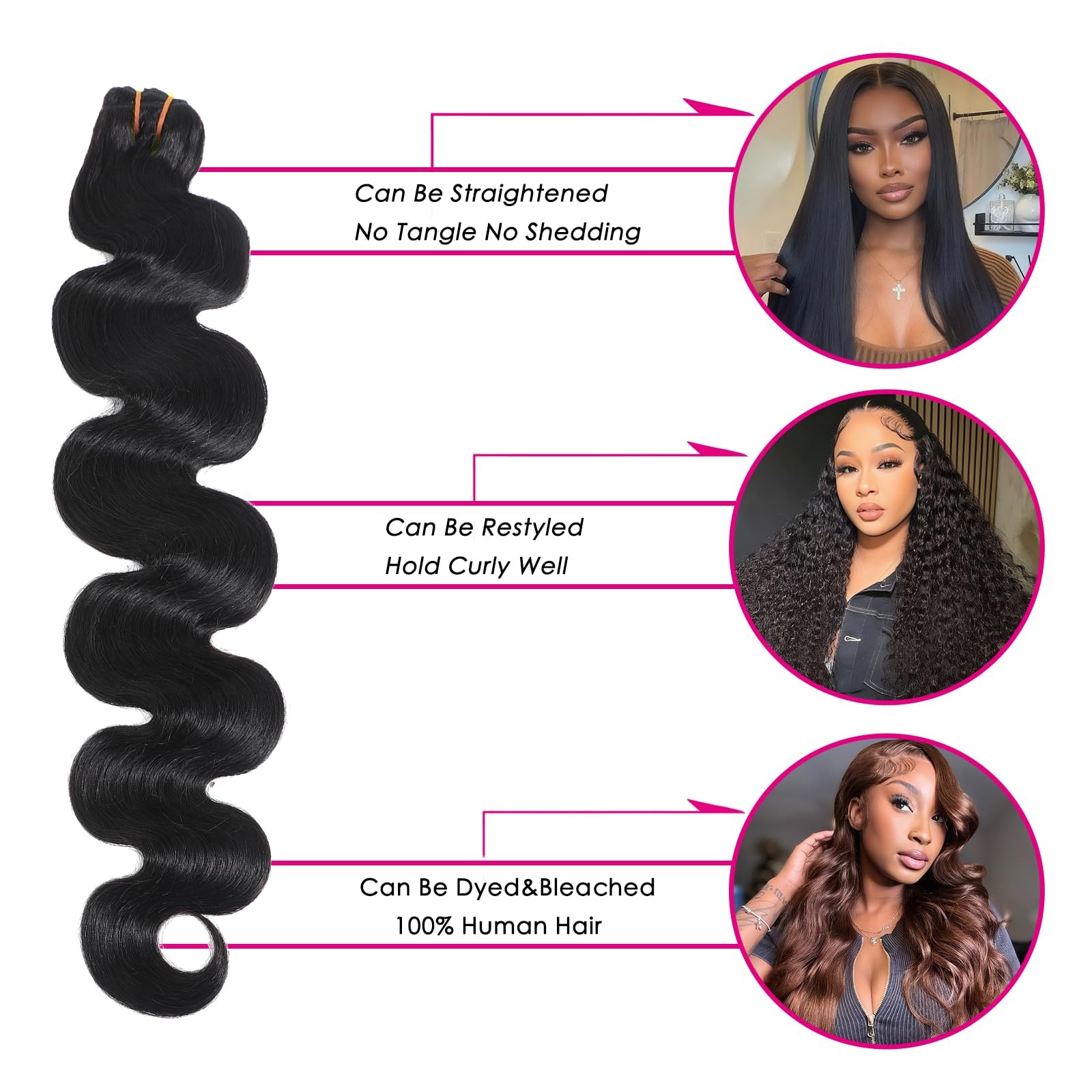 PIAPIA 16A Raw Body Wave Human Hair Bundles 100% Unprocessed Brazilian Virgin Ha