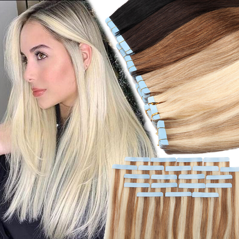 THICK 200G Tape in 100% Remy Human Hair Extension Skin Weft Long Medium Short US