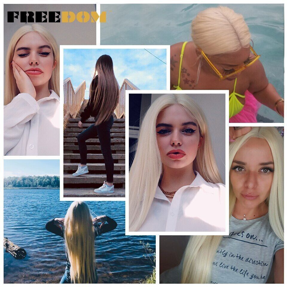 Synthetic Lace Front Wigs Super Long 38Inch Ombre Highlight Straight Wigs