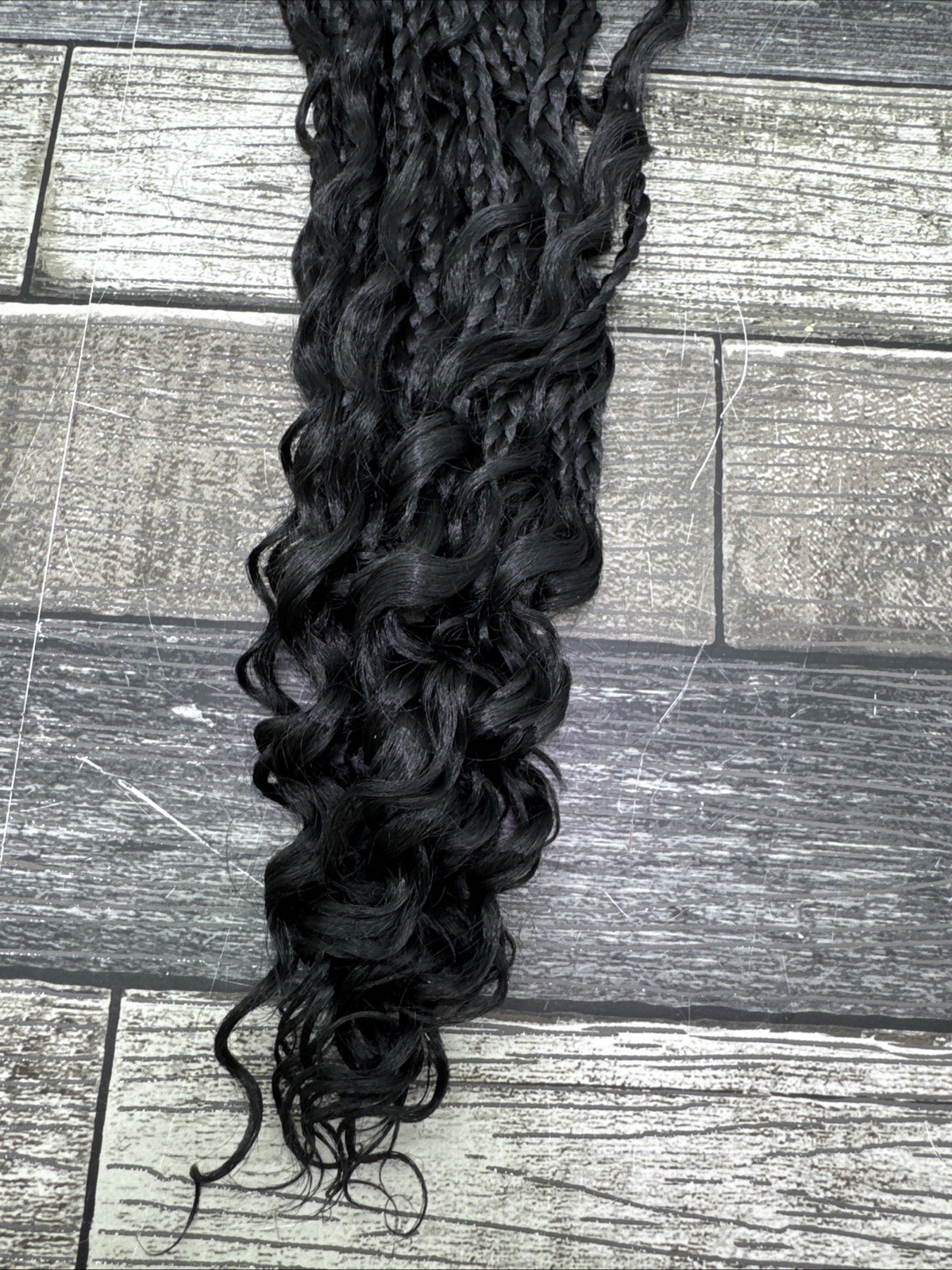 20” Black Crochet Curly Hair Extensions Synthetic (8 PACKS) Goddess Box Braids
