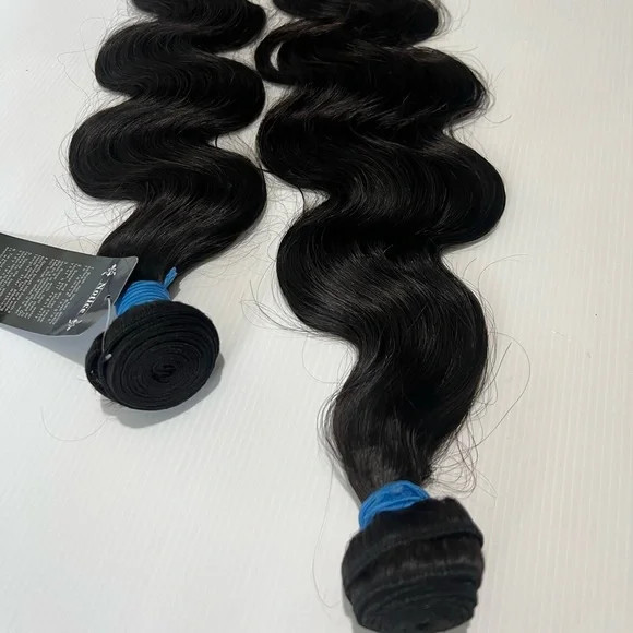 22 inch body wave Brazilian 100% Human hair Natural black hair two Bundles