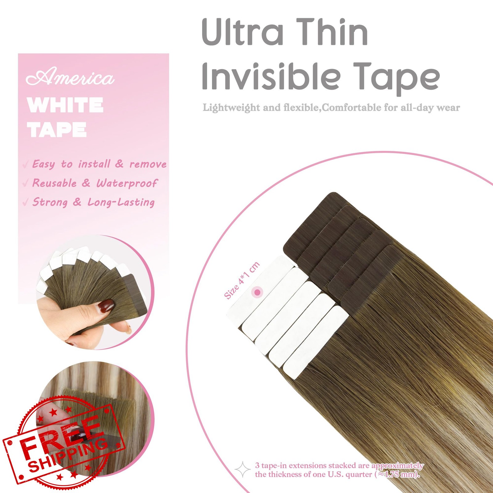 HEAPO 20 Inch #3/8/22 Balayage Tape Ins