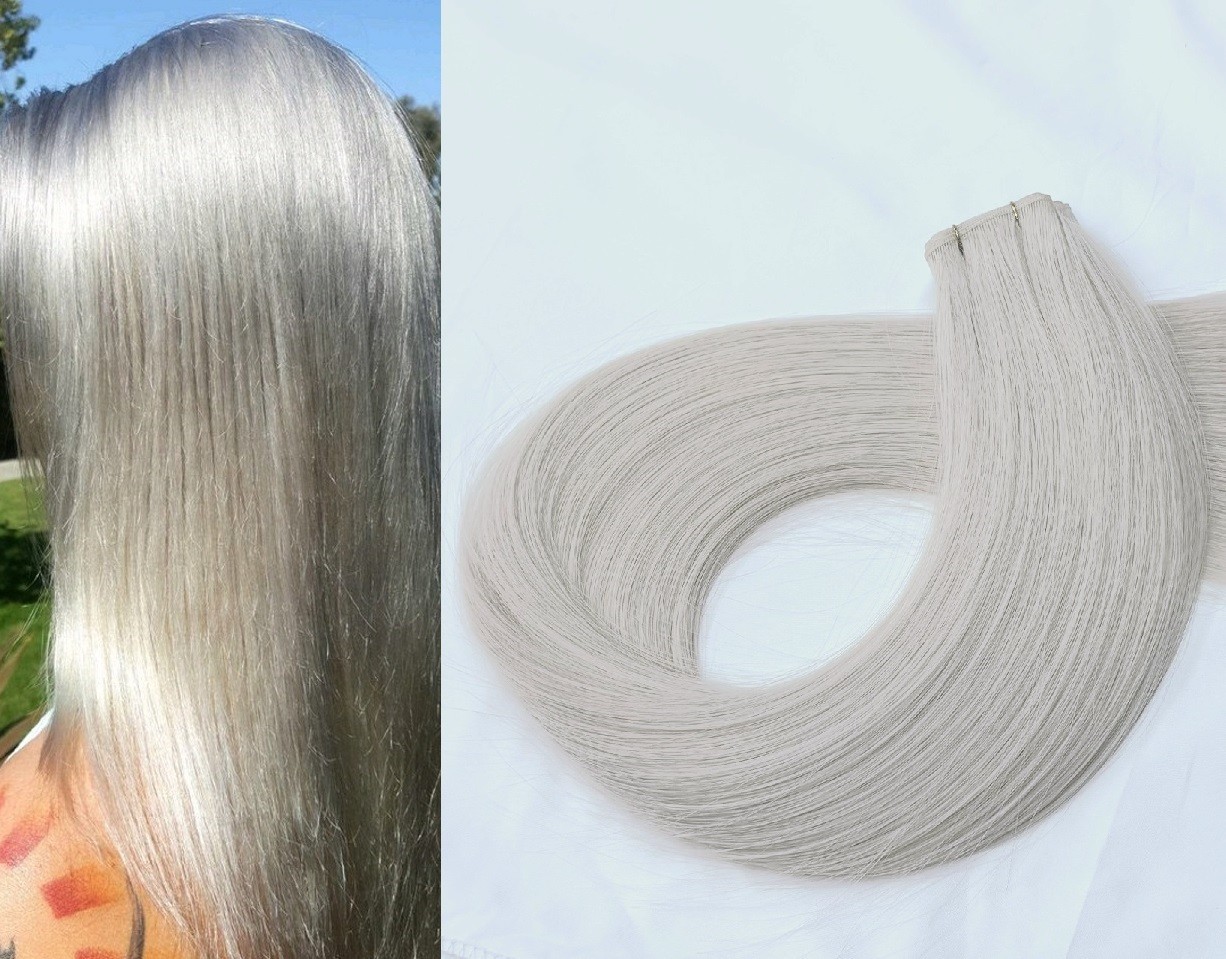 18″, 22″ Genius Wefts, 50g,100% Human Remy Hair Extensions #Light Ash Blonde