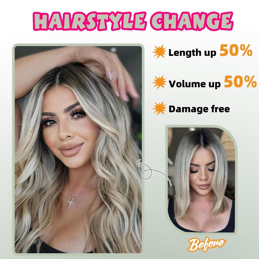 Straight Clip in Hair Extensions Real Human Hair, 7Pcs 14 Inch 95g Red Invisi…