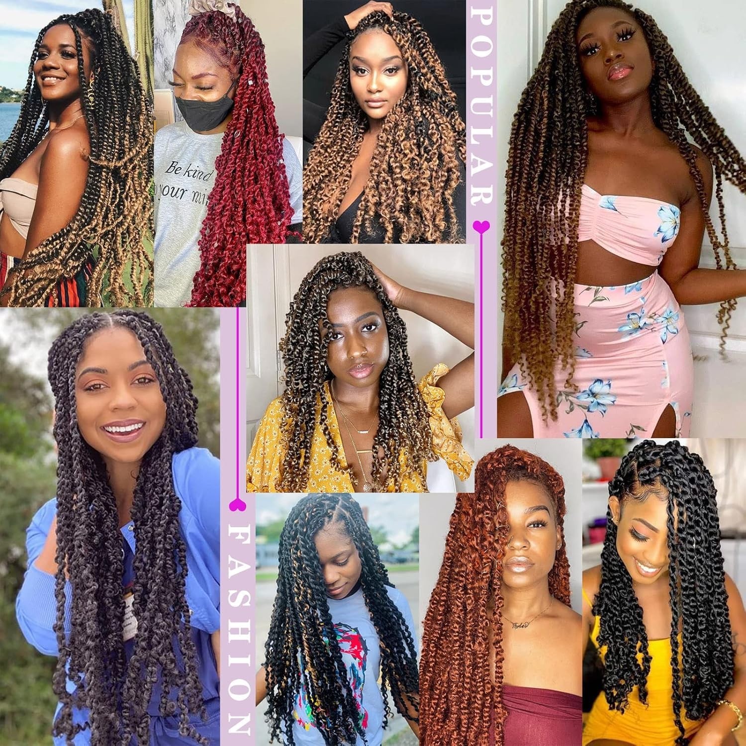 Passion Twist Hair 18 Inch 7 Packs Water Wave Crochet Hair Long Bohemian Curl…