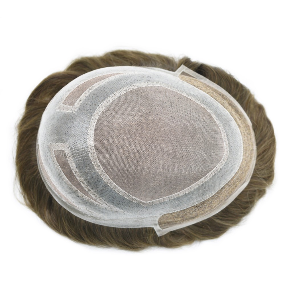Swiss Lace Front Mens Toupee Hairpieces Mono Pu Hair Replacement System for Men