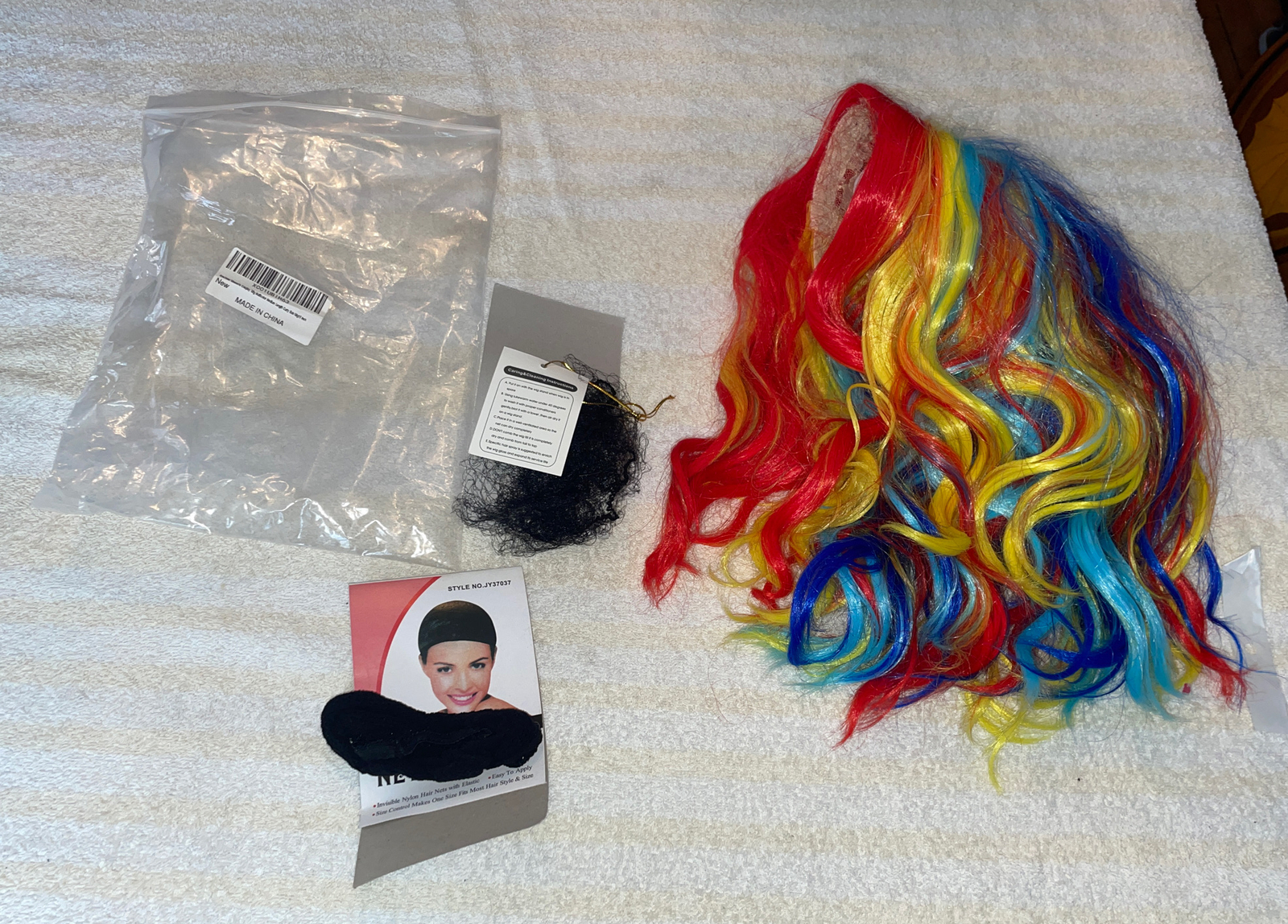one ustar womens cosplay multicolor med length curly bob wig 15”