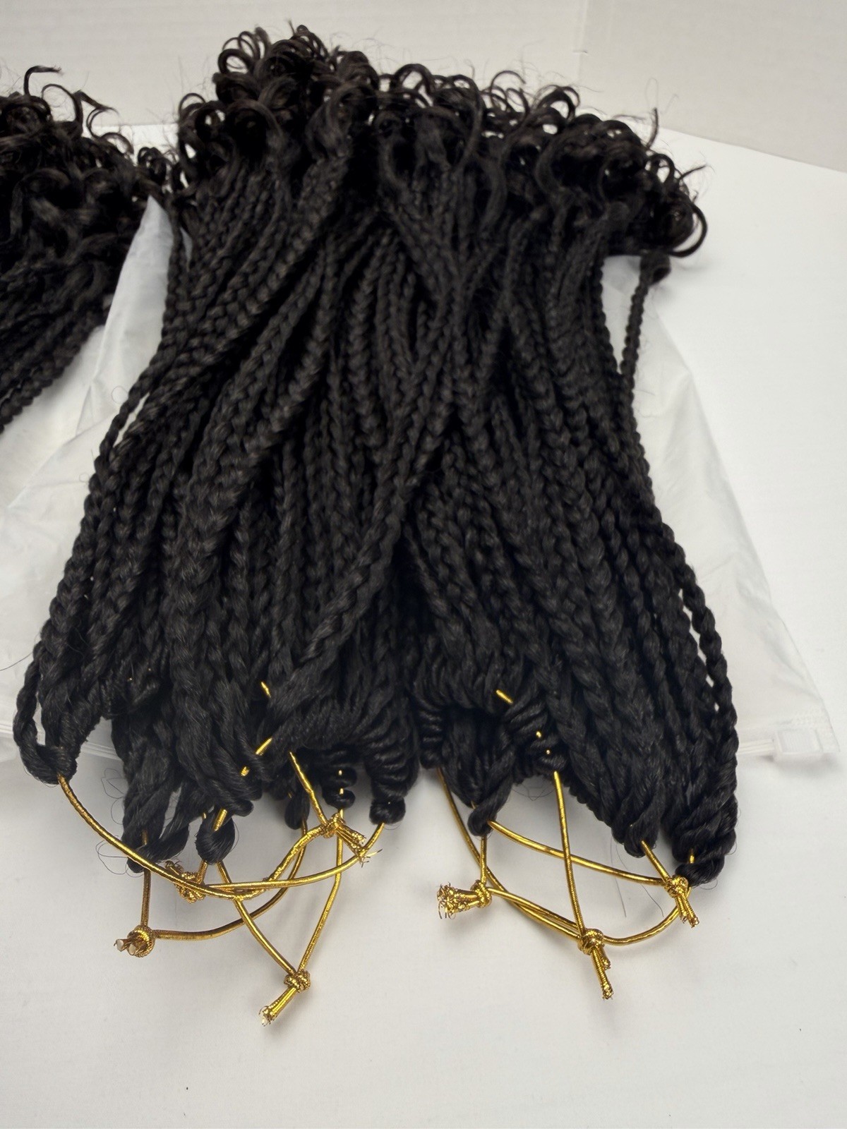 French Curl Crochet Box Braids Natural Black 14″ Hair extensions Pre-looped ends