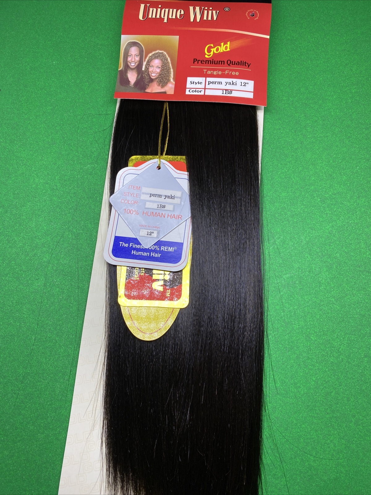Unique_Wiiv_100% Human Hair SILKY WEAVE_12″_#1B_by BOHYME