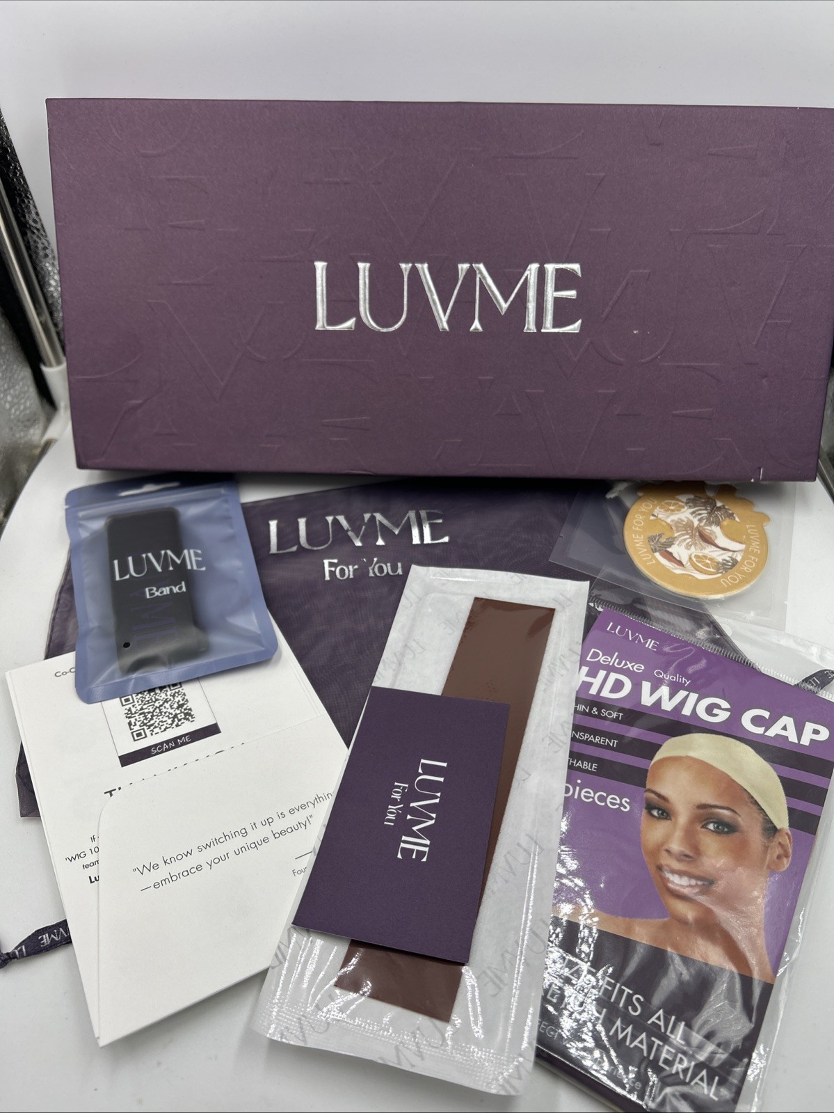 Luvme Hair 12″ Brown Highlight Bob 5×5 Glueless Closure wig NIB
