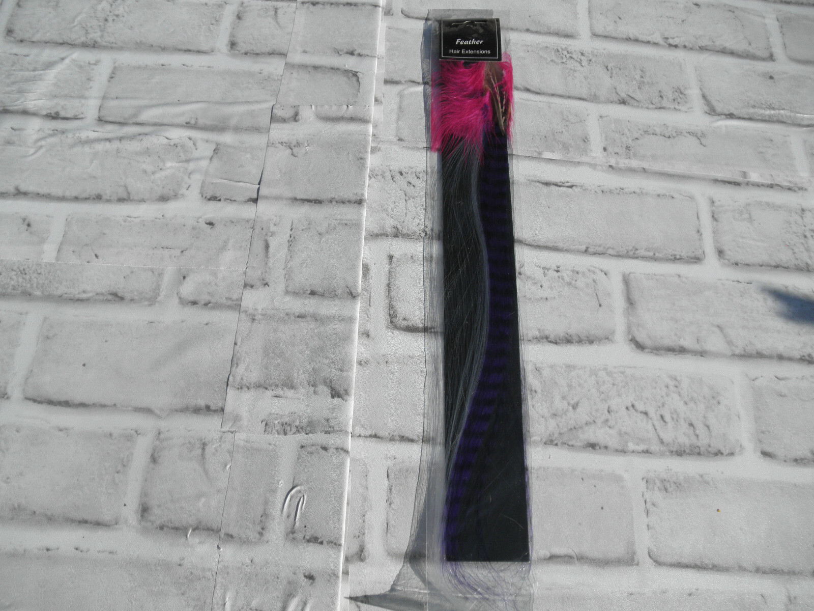 NEW SYNTHETIC FEATHER HAIR EXTENSION (MULTI-COLOR PINK,GRAY, PURPLE) 15″ LONG #3