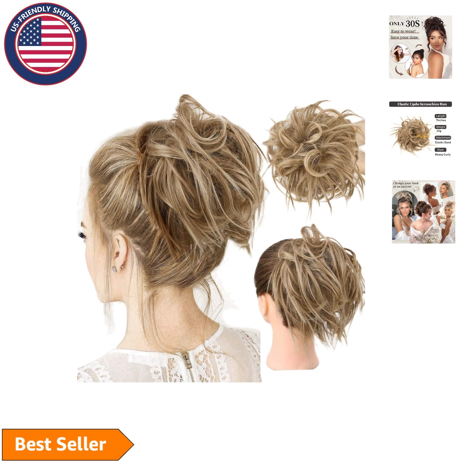 Fashion-Forward Messy Bun Hair Extension – Quick Updo Solution for All Occasions
