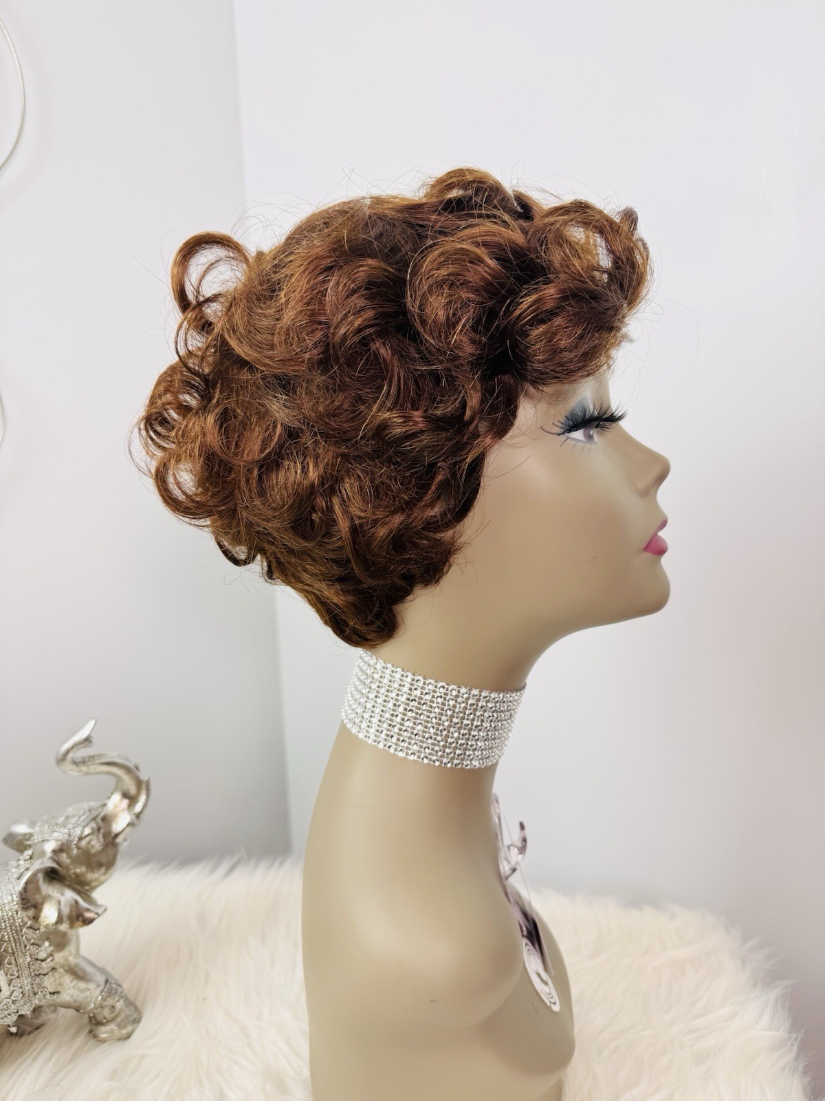 Pixie Cut /100% Human Hair/#4 Color / Machine Made