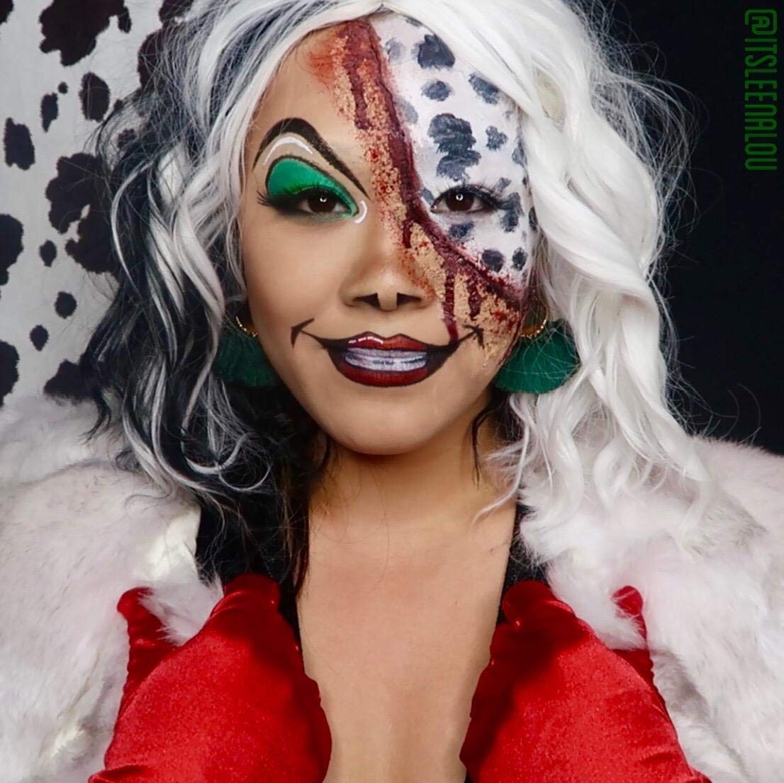 Mildiso Black and White Cruella Deville Wig for Women Cruella Deville Costume…