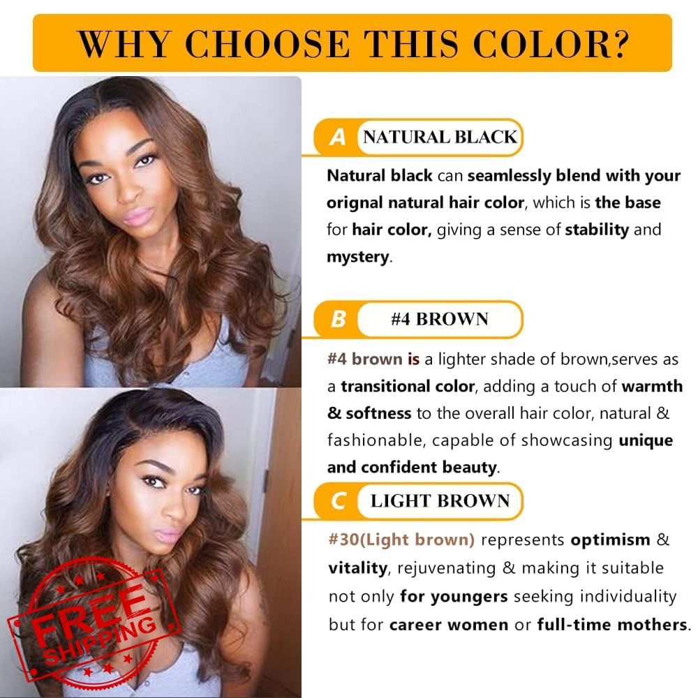 QTHAIR 18A T1B/4/30 Ombre Body Wave Human Hair Weave Brazilian Virgin Hair Bu…