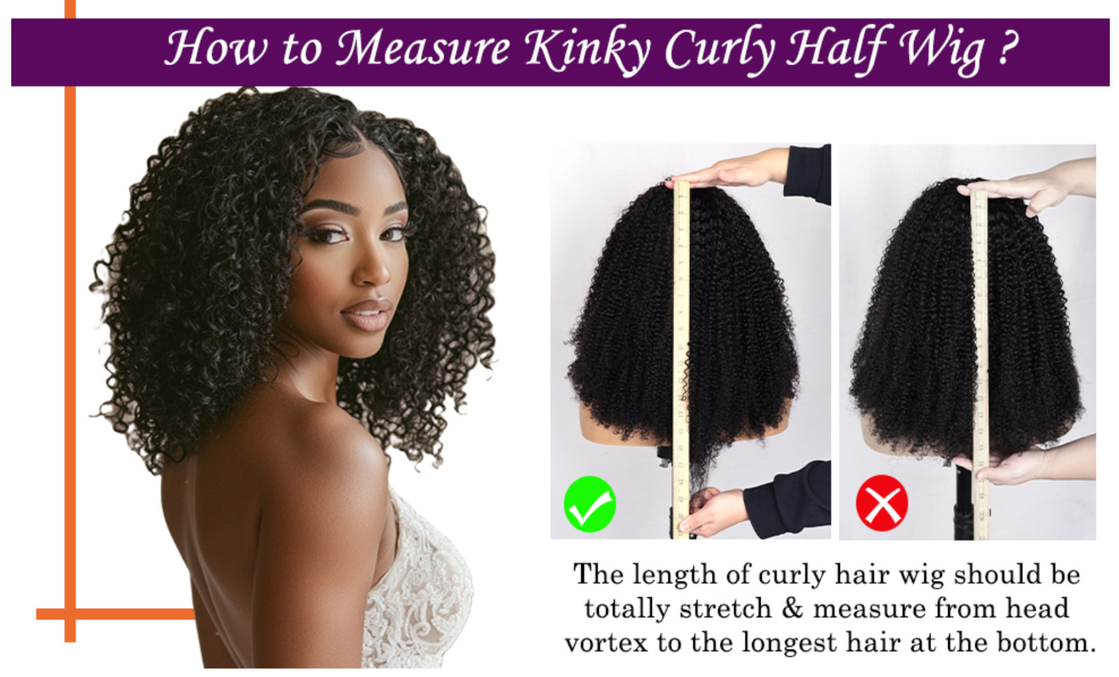 Afro Kinky Curly Half Wig Human Hair 3 In 1 Flip Over Wig 230% Density, 20 Inch