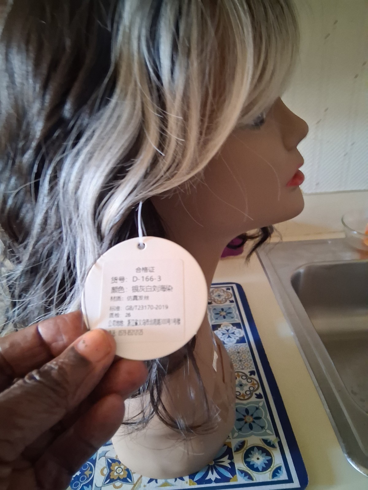 Platinum Blonde High Fiber Hair Wig with Bangs for Women Heat Resistant Fiber