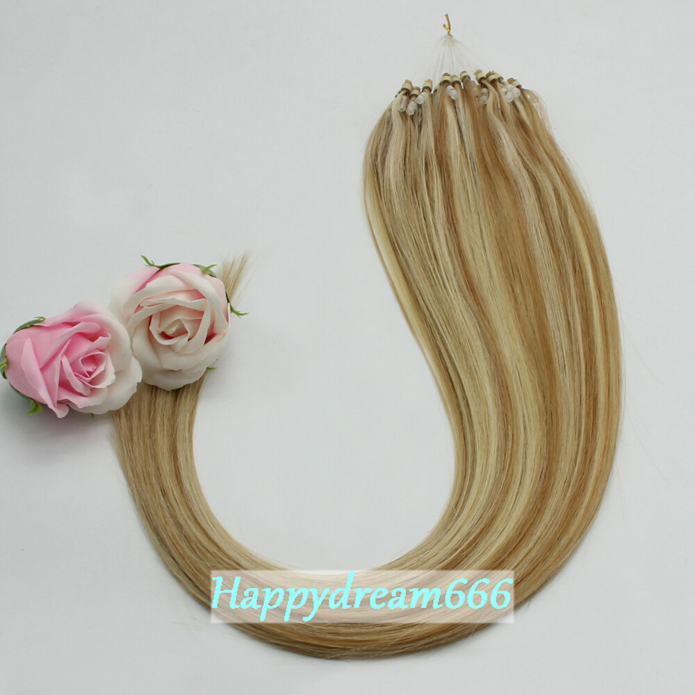 Micro Rings Link Loop Beads Tip 100% Real Remy Human Hair Extensions Natural US