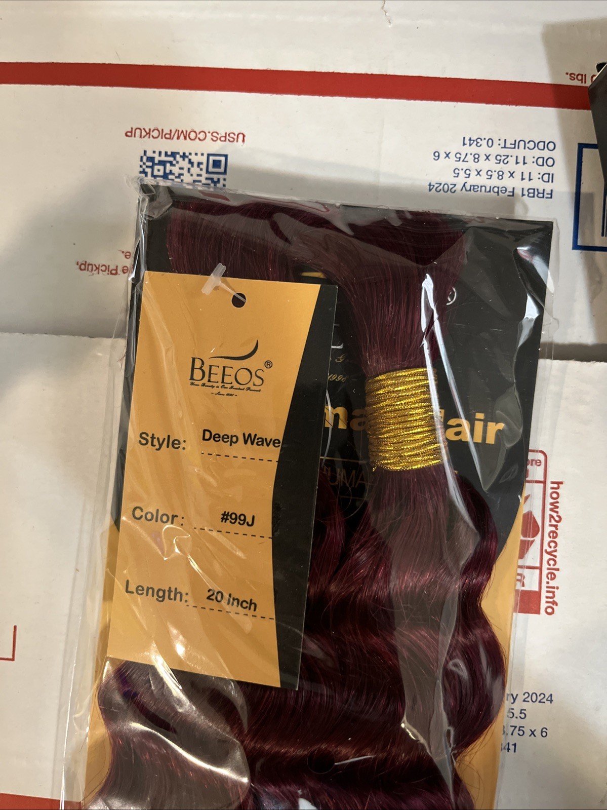 2x Beeos 100% Remy Human Hair Bulk 20”Deep Wave 2 Rundles Per Pack Braiding #99J