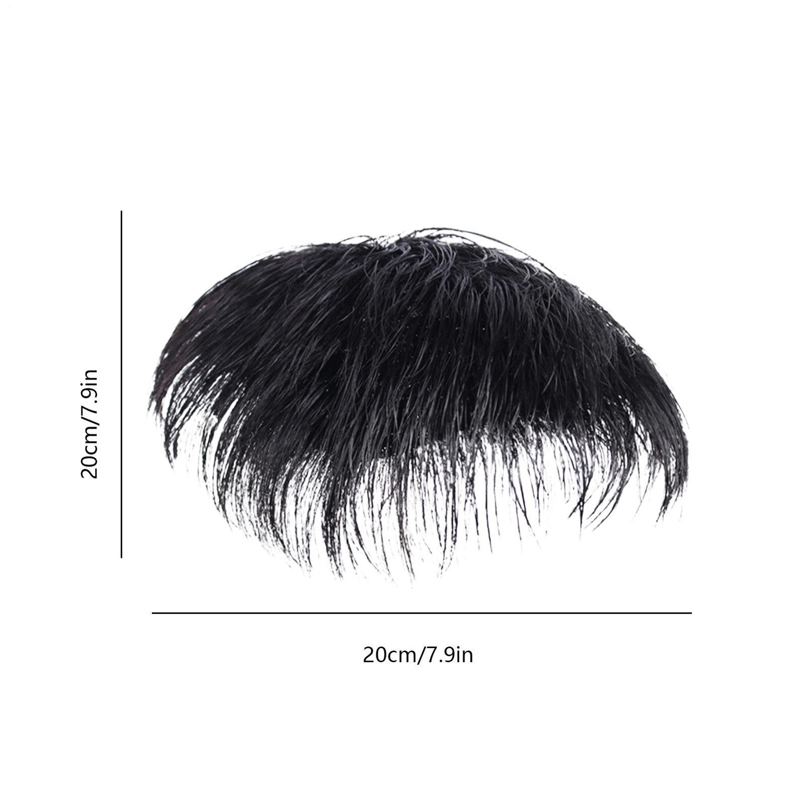 Men’s Clip Hairpiece Top Short Natural Wig Black Natural Hair Topper Toupee