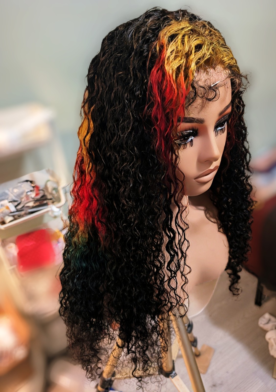 KINKY EDGES WEAR AND GO BURMESE CURLY Virgin Lace Front Wig Human