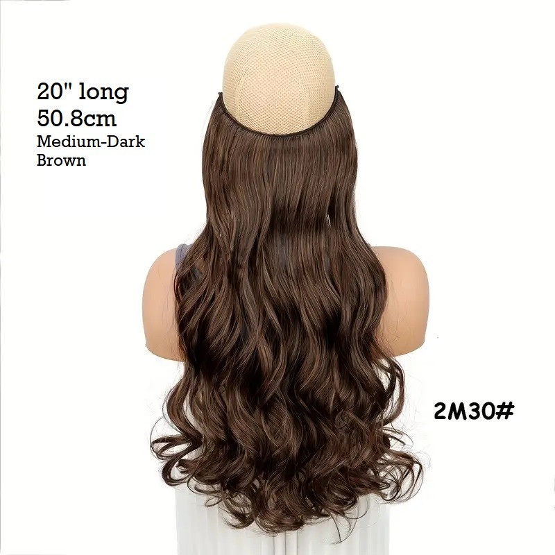 V Shape Weft One Piece Thick Hair Extension Clip In Natural looking Dark Brown