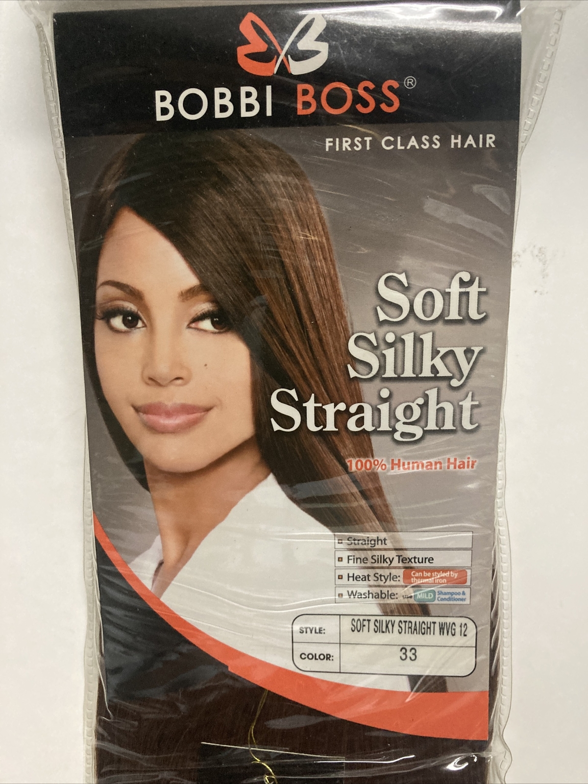 Bobbi Boss 100% Human Hair for Weaving Soft Silky Straight 12″ Color: 33