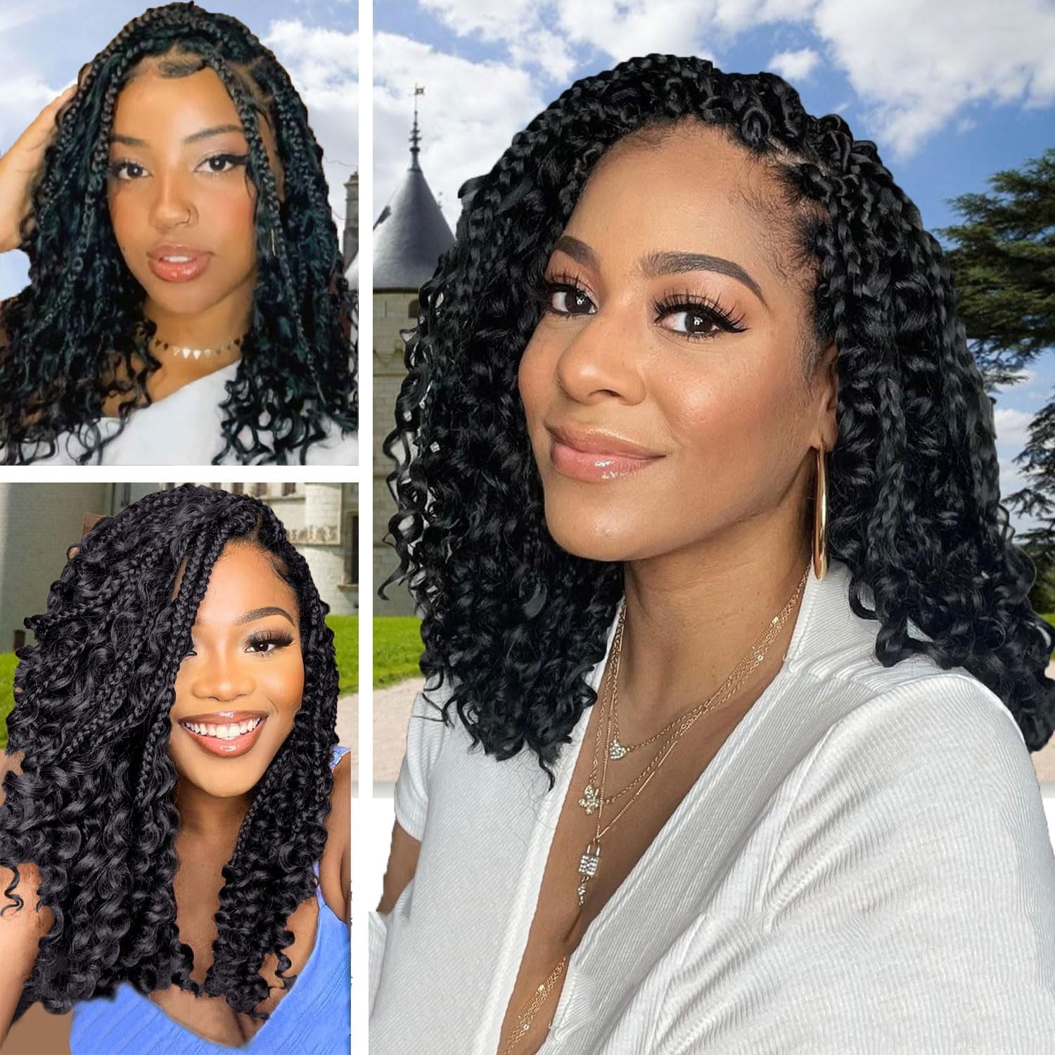 Bohemian Goddess Box Braids 14 Inch Crochet Hair – Curly Ends for Black Women