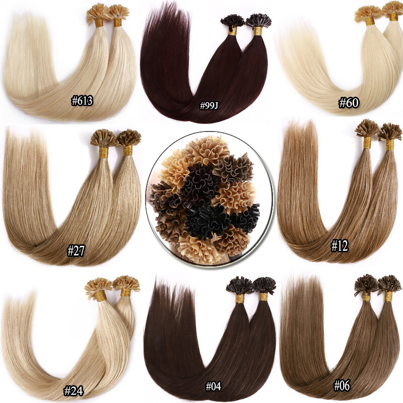 SMOOTH Pre Bonded U Tip Hair Extensions Fusion Keratin Nail REAL HUMAN Long 22″
