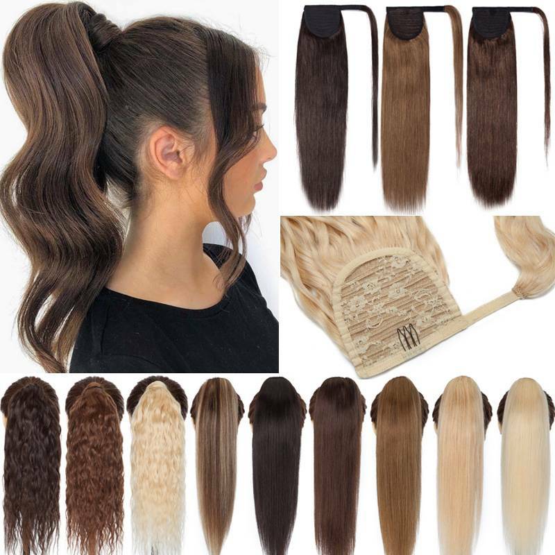 Claw Clip in Wavy Ponytail Extensions Pony Tail Remy Real Human Hair Hairpiece
