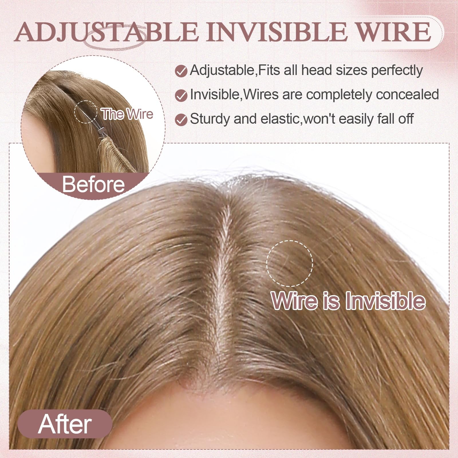 Sego Pro Halo Hair Extensions Real Human Hair Wavy Invisible Wire Hairpiece