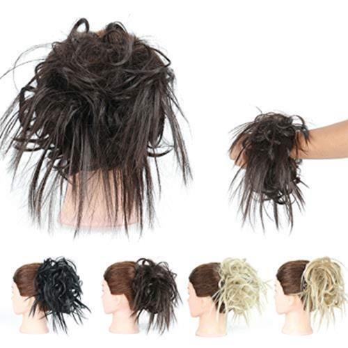 Tousled Updo Messy Bun Hair Piece Scrunchies Synthetic Wavy Extensions…