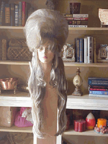 SIN CITY WIGS STAND OUT SUPER LONG HALF UP HALF DOWN POOF VOLUME GREY UNIQUE HOT