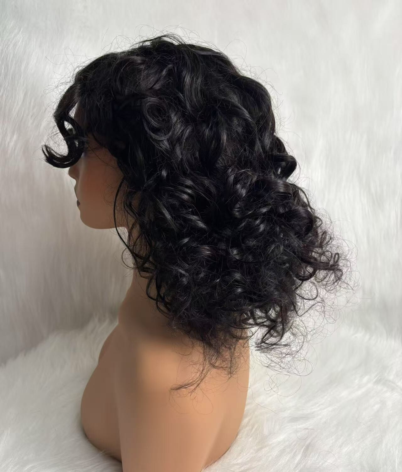 Full Machine Made Bouncy Wve Human Hair wig